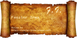 Feszler Irma névjegykártya